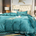 Green Luxury ashed silk jacquard embroidery bedding